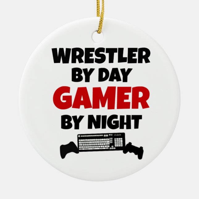 Wrestler Gamer Ceramic Ornament (Front)