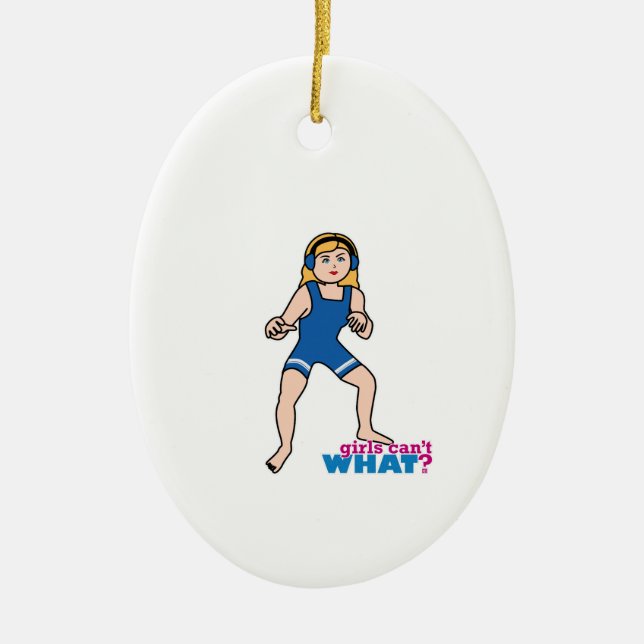 Wrestler - Light/Blonde Ceramic Ornament (Front)