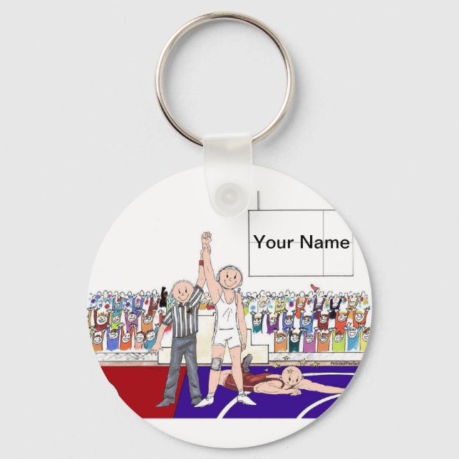 Wrestler - male  keychain (Front)