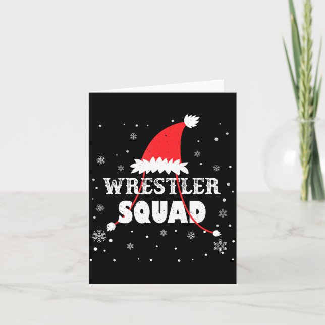 Wrestler Squad Christmas Wrestling Matching Xmas  Card (Front)