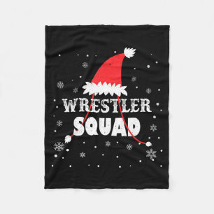 Wrestler Squad Christmas Wrestling Matching Xmas  Fleece Blanket