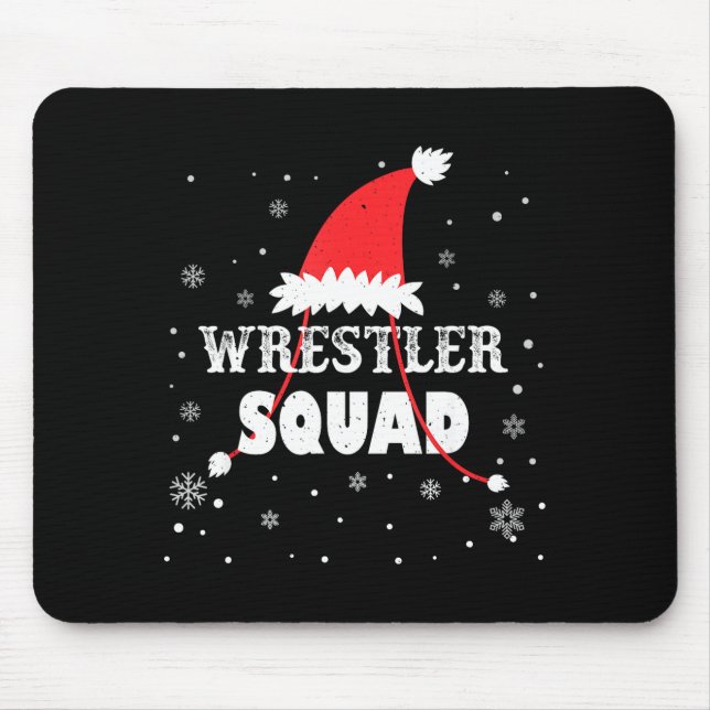 Wrestler Squad Christmas Wrestling Matching Xmas  Mouse Pad (Front)