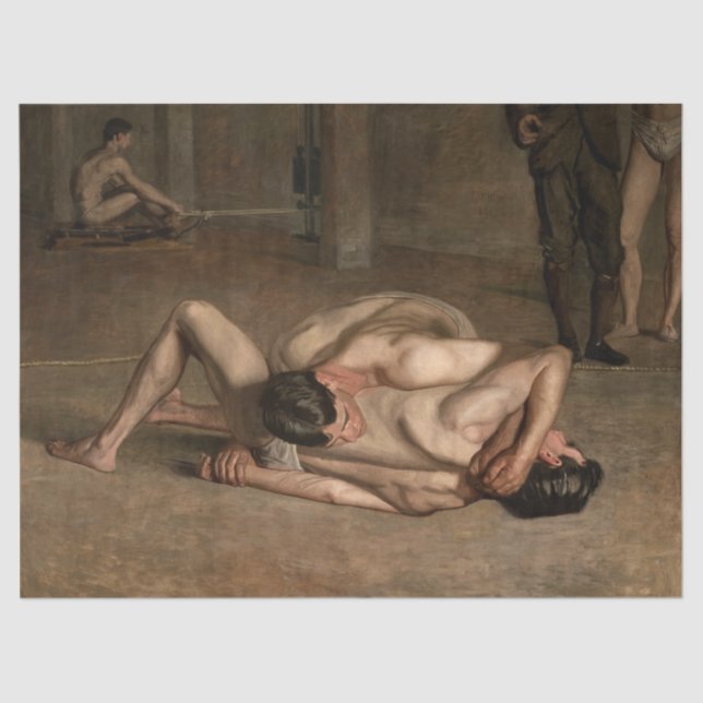 Wrestlers (by Thomas Eakins) Tissue Paper (Front)