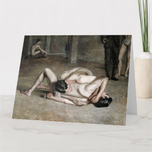 Wrestlers Fine Art Greetings Card