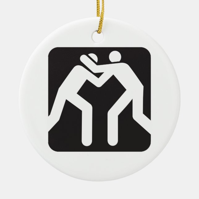 Wrestlers Icon Ceramic Ornament (Front)