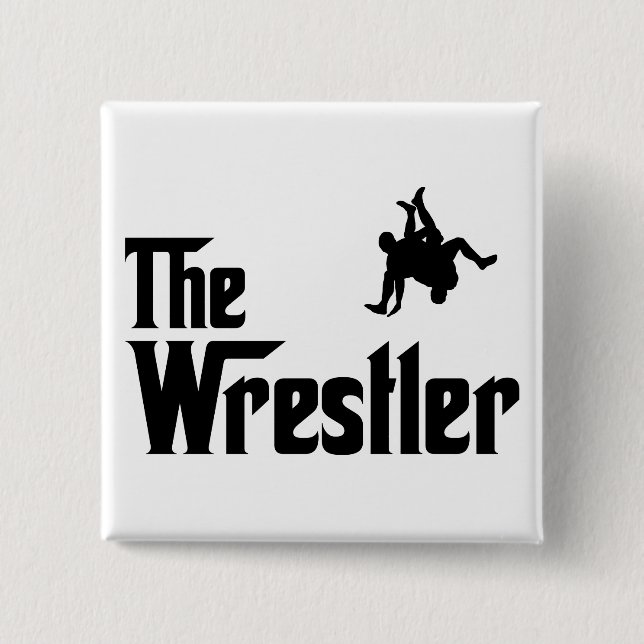 Wrestling 2 Inch Square Button (Front)