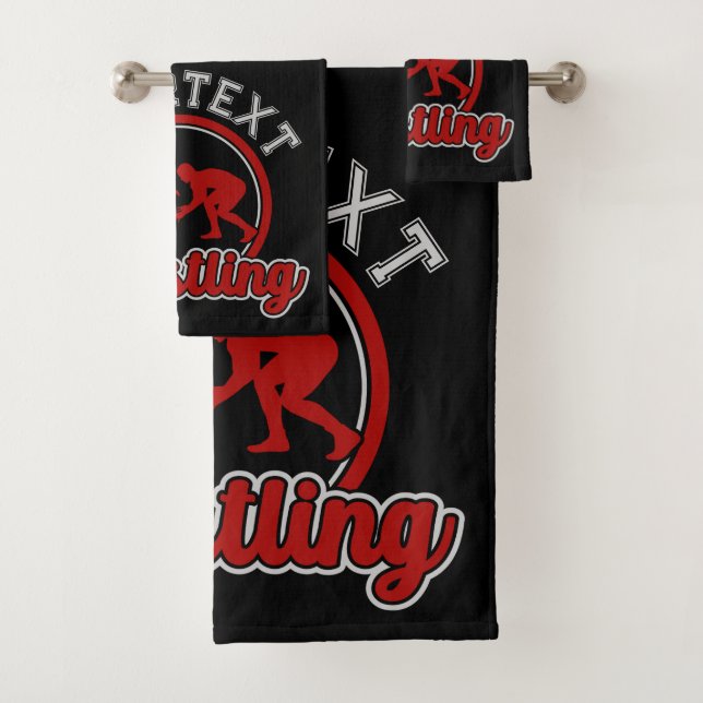  Wrestling ADD NAME Grapple Champion Team Player  Bath Towel Set (Insitu)