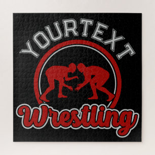 Wrestling ADD NAME Grapple Champion Team Player Jigsaw Puzzle