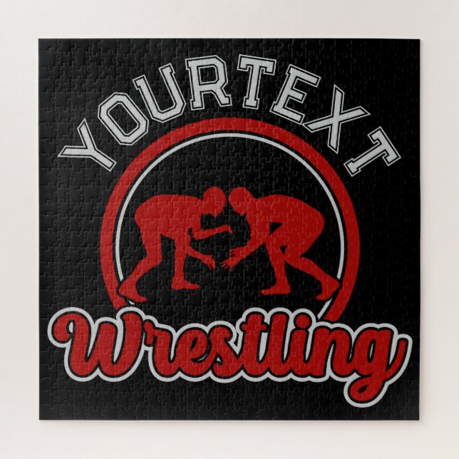  Wrestling ADD NAME Grapple Champion Team Player Jigsaw Puzzle (Vertical)