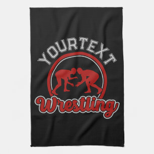 Wrestling ADD NAME Grapple Champion Team Player Kitchen Towel