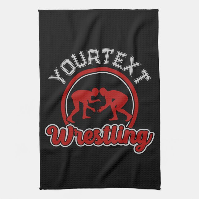  Wrestling ADD NAME Grapple Champion Team Player Kitchen Towel (Vertical)