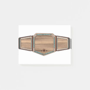 Wrestling Belt Customize Add Name Wood Post-it Notes