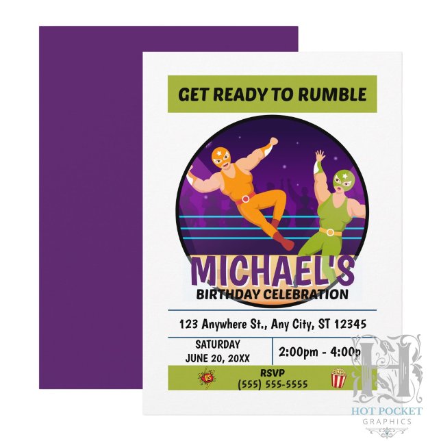 Wrestling Birthday Party Invitation (Creator Uploaded)