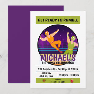 Wrestling Birthday Party Invitation