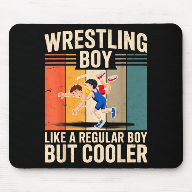 Wrestling Boy Like Regular But Cooler Wrestler Mouse Pad (Front)