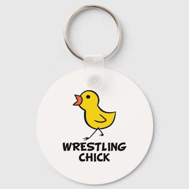 Wrestling Chick Keychain (Front)