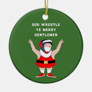Wrestling Christmas 2025 Ceramic Ornament