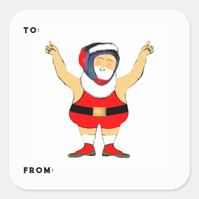 Wrestling Christmas Gift Tags (Front)