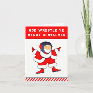 wrestling Christmas Holiday Card