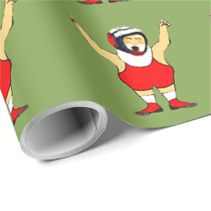 Wrestling Christmas Holiday Gift Wrapping Paper