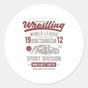 Wrestling Classic Round Sticker
