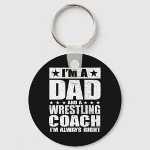 Wrestling Coach Coaches Fathers Day Shirts Gift Keychain