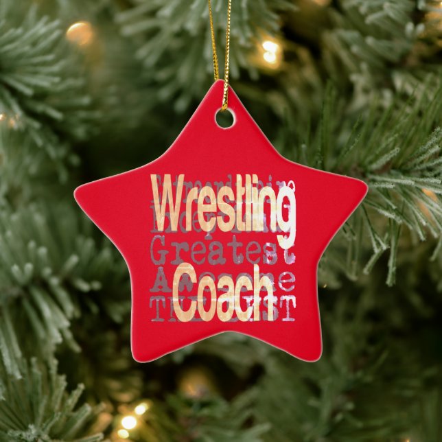 Wrestling Coach Extraordinaire Ceramic Ornament (Tree)