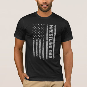 Wrestling Dad America Us Flag Patriot Vintage T-Shirt