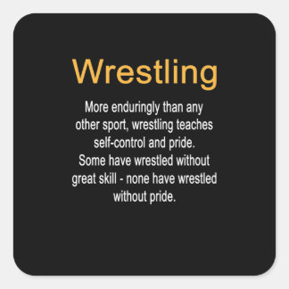 Wrestling Definition Self Control Coach Square Sticker