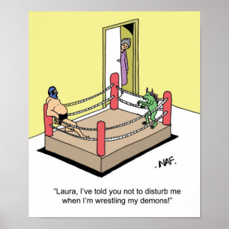 WRESTLING DEMONS POSTER