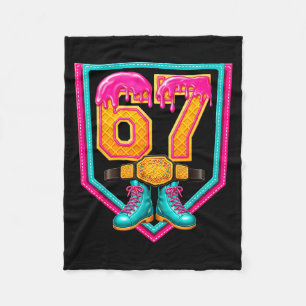 Wrestling Drip Number 67 Wrestling Player  Fleece Blanket