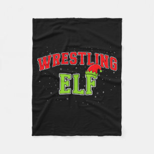 Wrestling Elf Christmas Family Matching Group Xmas Fleece Blanket