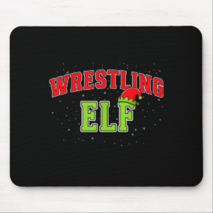 Wrestling Elf Christmas Family Matching Group Xmas Mouse Pad