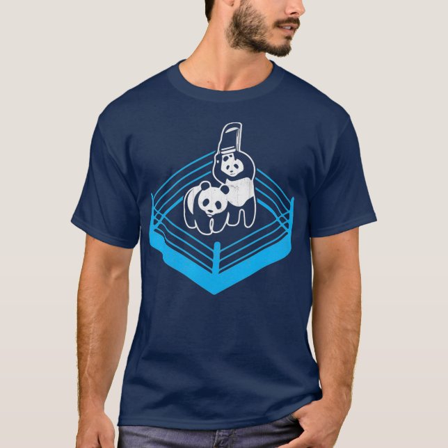 Wrestling Fight Panda Bear Chair T-Shirt (Front)