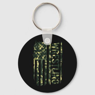 Wrestling Flag Camo Patriotic Wrestler Men Women Keychain