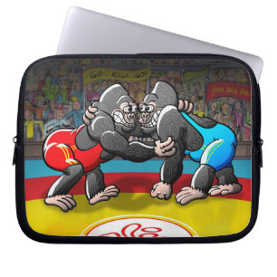 Wrestling Gorillas Laptop Sleeve