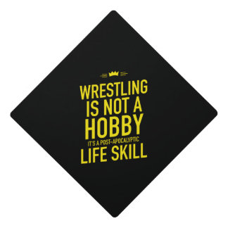 Wrestling hobby yellow graduation cap topper