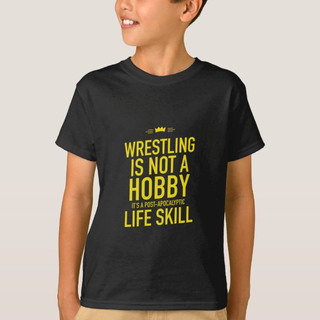 Wrestling hobby yellow T-Shirt (Front)
