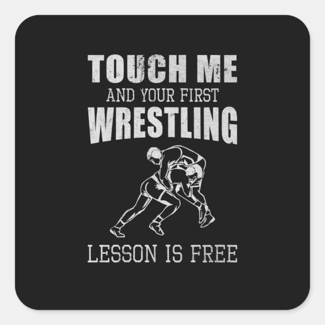 Wrestling Hour Fan Wrestler Coach Show Fight Square Sticker (Front)