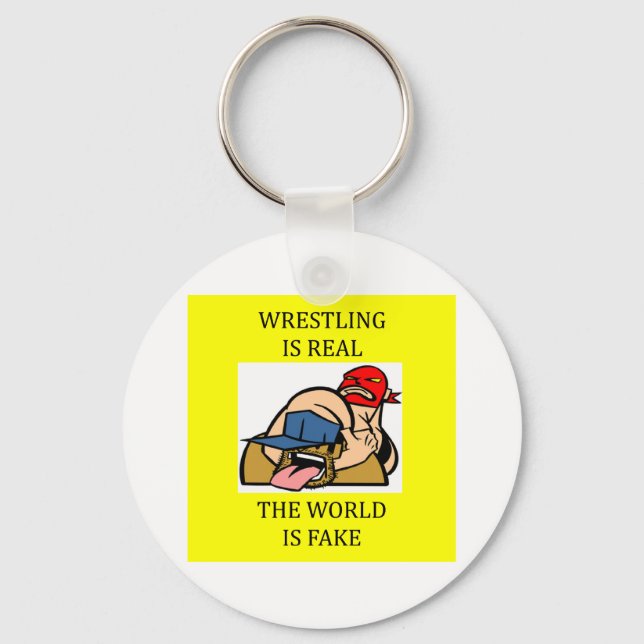 WRESTLING is not fake Keychain (Front)