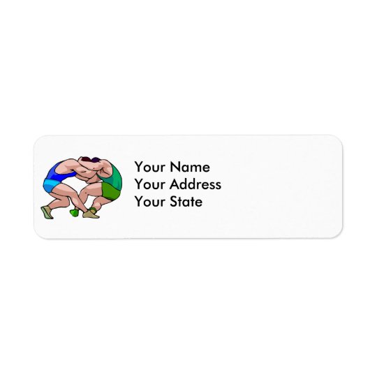 wrestling lock graphic return address label
