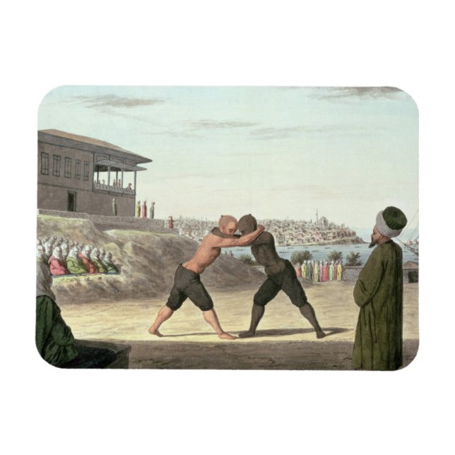 Wrestling Match, Constantinople (w/c on paper) Magnet (Horizontal)