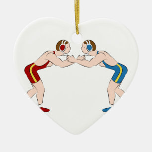 Wrestling Match Vector Ceramic Ornament