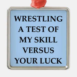 wrestling metal ornament