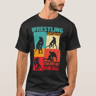 Wrestling One Ball Cute Love Fighting Wrestler Pul T-Shirt