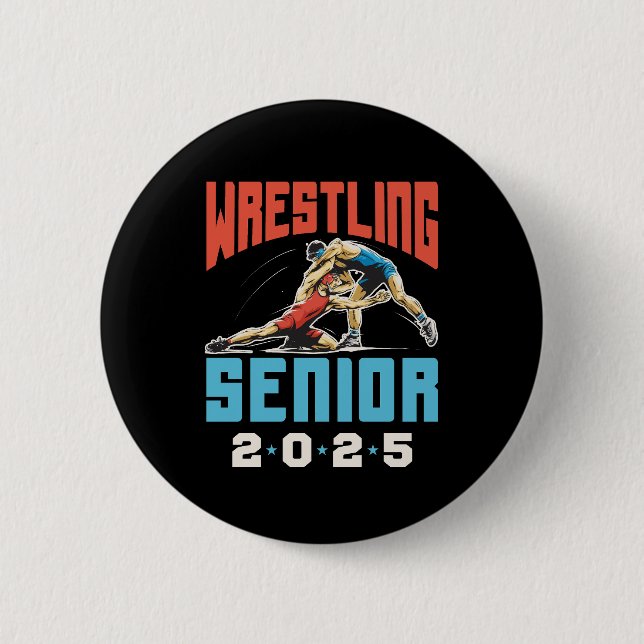 Wrestling Senior Class of 2025 Graduation 2 Inch Round Button (Front)