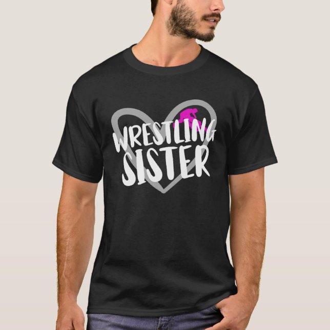 Wrestling Sister Heart  1 T-Shirt (Front)