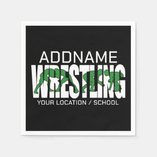 Wrestling Team ADD TEXT School Varsity Wrestler Napkin
