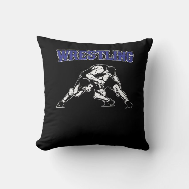 Wrestling Throw Pillow (Front)