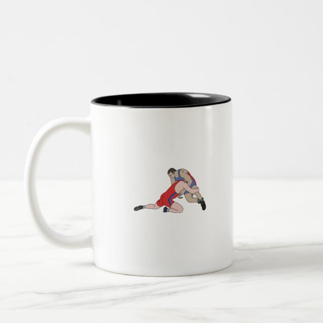 Wrestling Two-Tone Coffee Mug (Left)